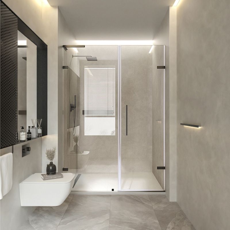 Frameless Hinged Shower Bath Door Transparent Glass Shower Screen