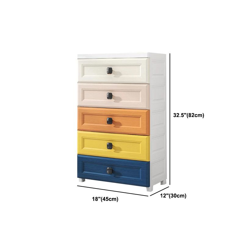 Modern Style Non-Hanging Armoire Plastic Home Storage Cabinet with Drawers