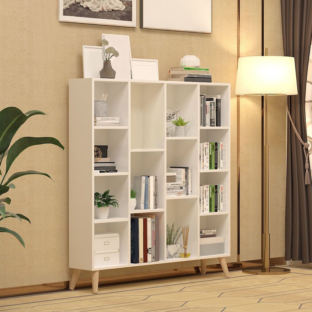 Engineered Wood Shelf Bookcase Closed Back Bookshelf for Study Room