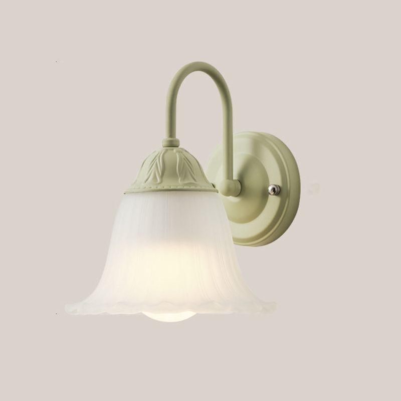 Modern Simple Green Vanity Light Flower Shape Vanity Lamp for Shower Room