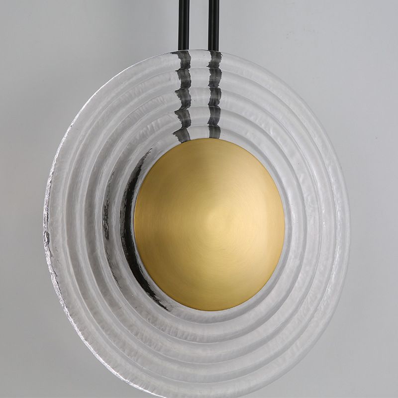 Lámpara de pared LED circular dorada en moderna luz de pared de hierro de electroplacas de estilo creativo para dormitorio