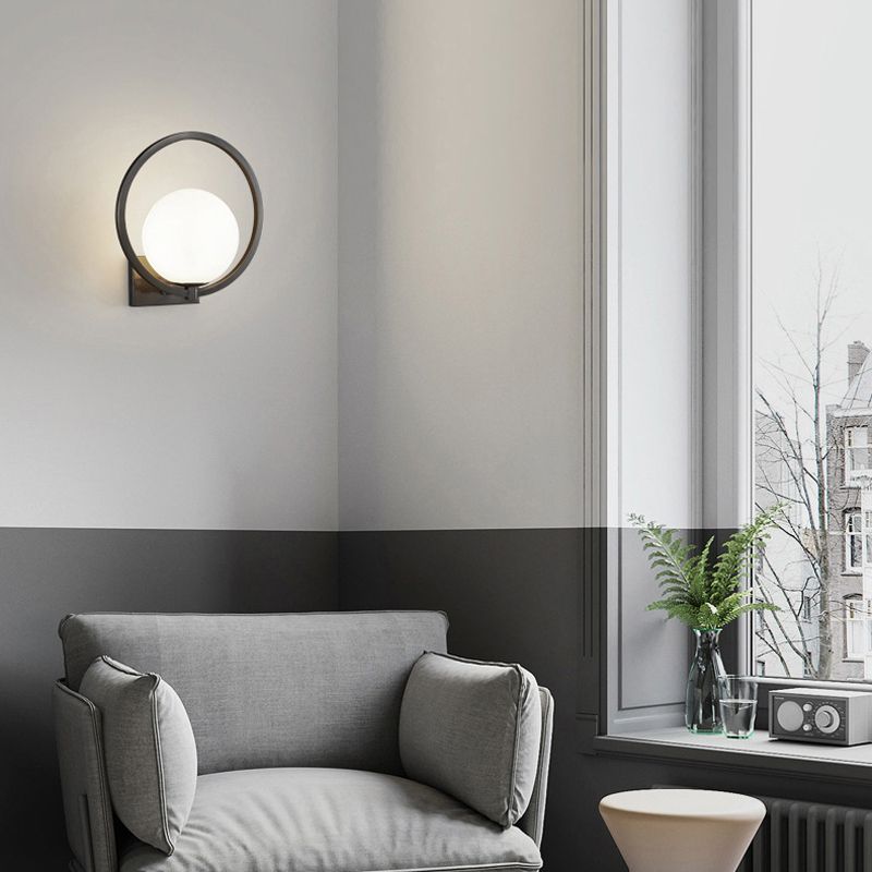 Industrial Wall Light Simple Glass Shade Wall Light Sconce for Living Room