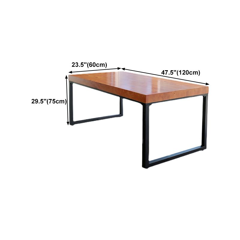 Natural and Black Dining Site Table Industrial Wood and Metal Dining Table