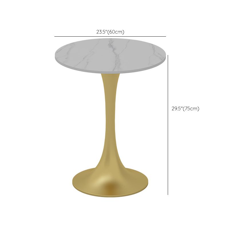 Glam Sintered Stone Dining Table Metal Dining Table for Home Use