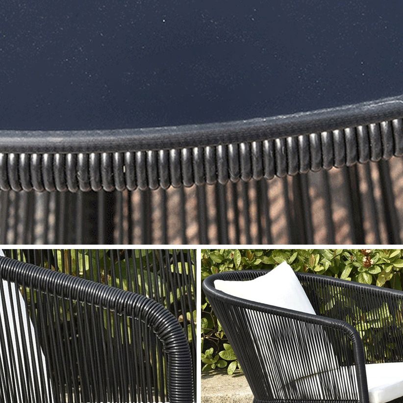 Glass Top Modern Dining Table Set 1/2/3/4/5 Pcs Balck Metal Dining Set