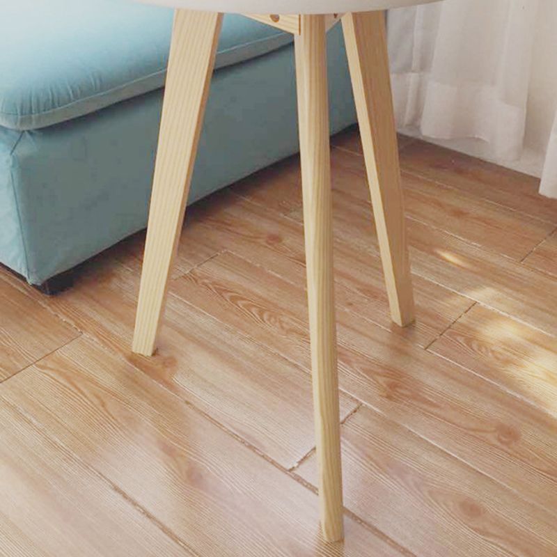 27.56" Tall Round Wood Side Table Contemporary Tri Pin End Table