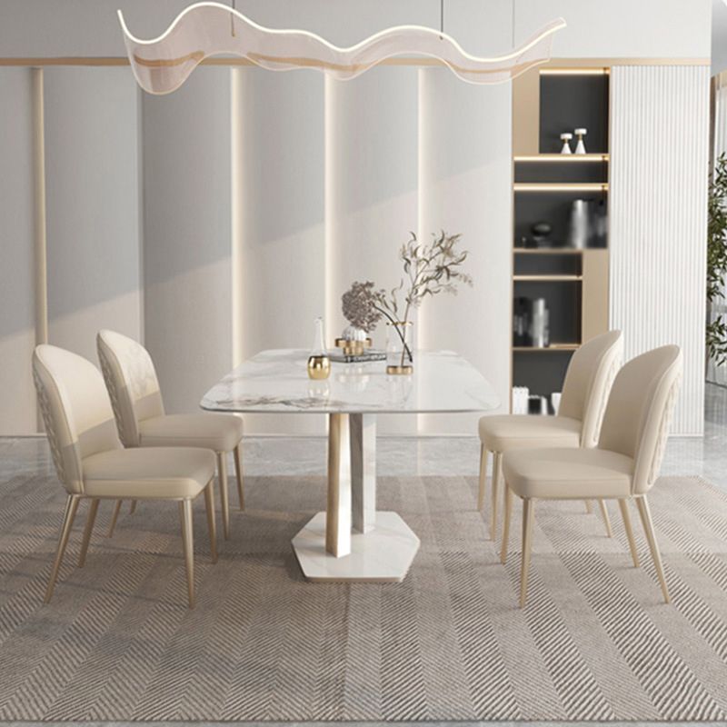 1/2/5/7 Pcs Sintered Stone Dining Table Set Dining Chairs Set
