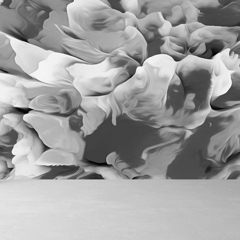 Modern Abstract Blossom Wall Mural Dark Color Moisture Resistant Wall Art for Bedroom