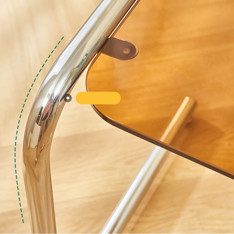 Modernistic Metal C Side Table Glass Top Side End Table for Living Room