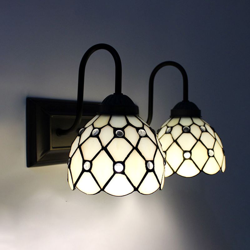 Tiffany Mirror Lamp Fixture European Style Mediterranean Mirror Lamp for Bedroom