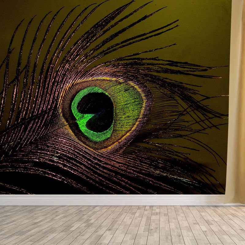 Peacock Feather Wall Mural Contemporary Home Decor Mildew Resistant for Home