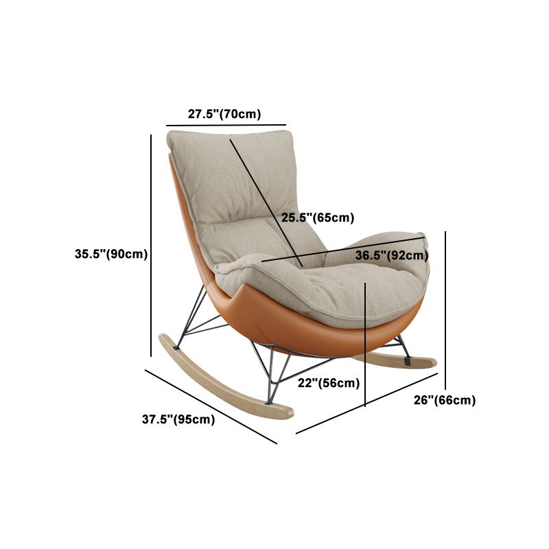 Ergonomic with Ottoman Rocker Chair with Padded Seat Rocking Chair Spindle