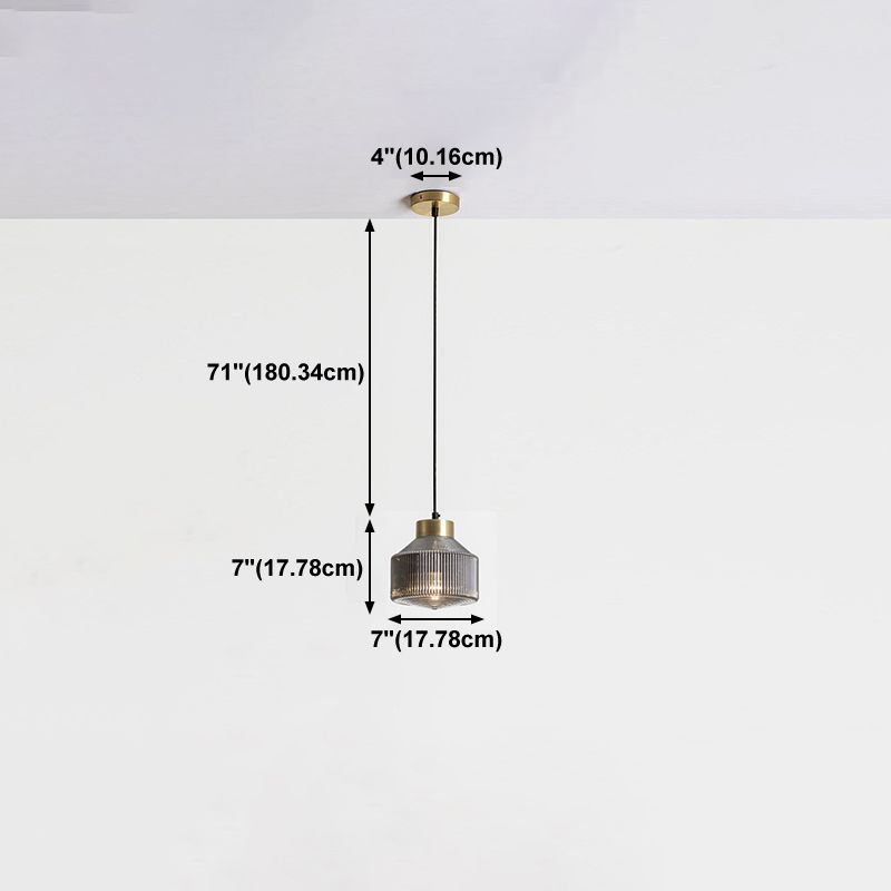 Géométrie moderne en forme de pendentif en verre 1 salle à manger de tête.