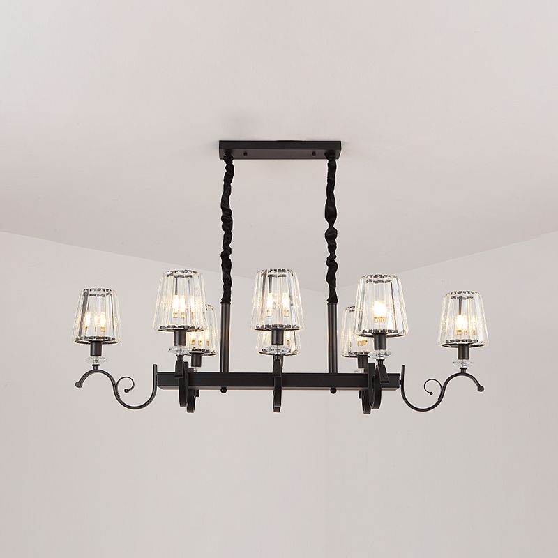 American Style Hanging Lamp Crystal Shade Island Light Fixture for Living Room