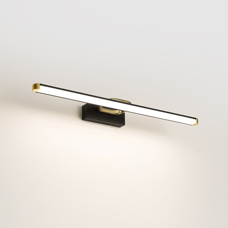 Minimalism Vanity Lighting Metal Wall Light Fixture in Black for Bathroom