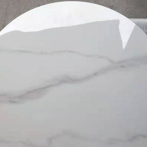 Metal Traditional Luxury Round Table for Dining Room Sintered Stone Table with Pedestal