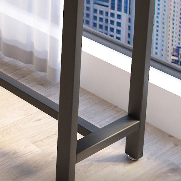 Wood Top Bar Dining Table Traditional Luxury Rectangle Bar Table with Black Trestle Base