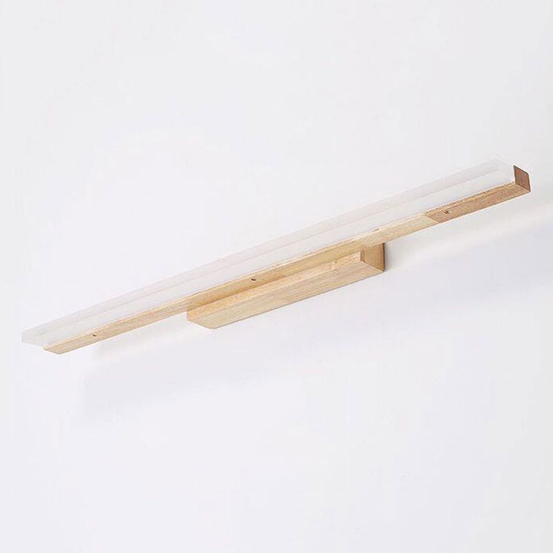 Log kleur LED -wandlampje in moderne beknopte stijl houten lineaire wandconstructie met acrylschaduw
