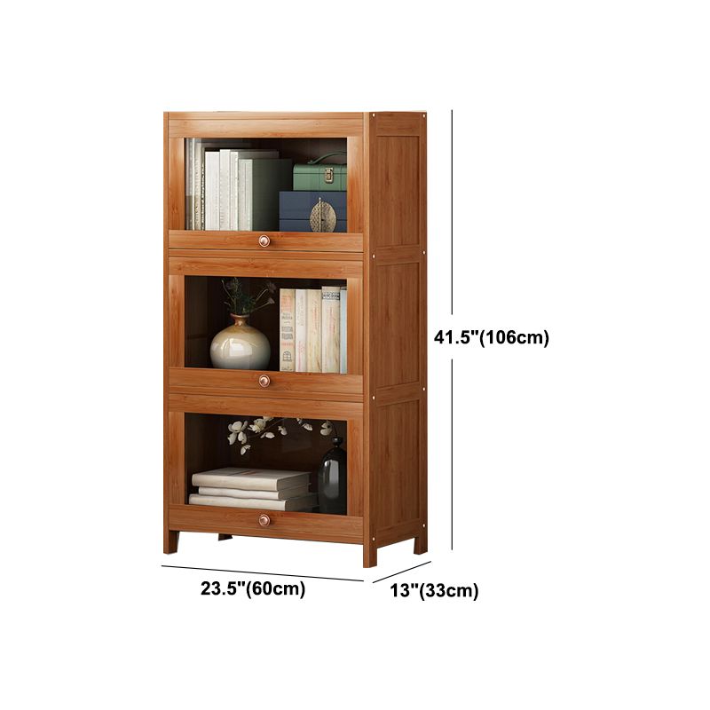 Bookcase standard moderni marrone libreria in legno fabbricato con porta per la casa