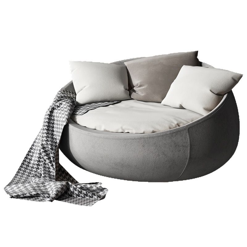 Solid Color Bedroom Cotton Removable Cushions Swivel Armless Accent Chair