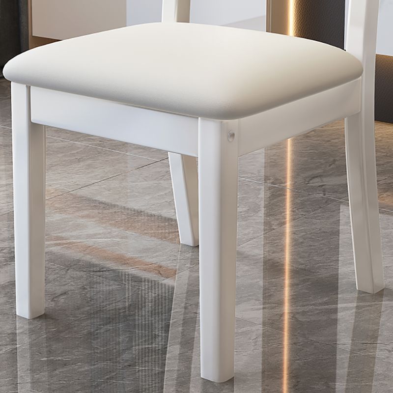 Contemporary Wood Dining Armless Chair Open Back Dining Side Chair