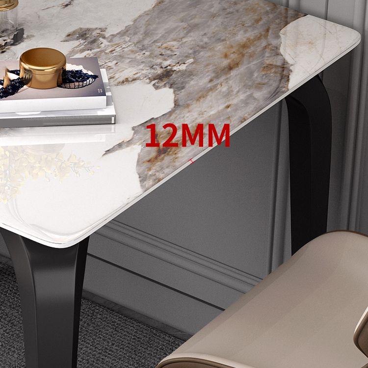 Industrial Sintered Stone Dining Table Metal Dining Table for Dining Room