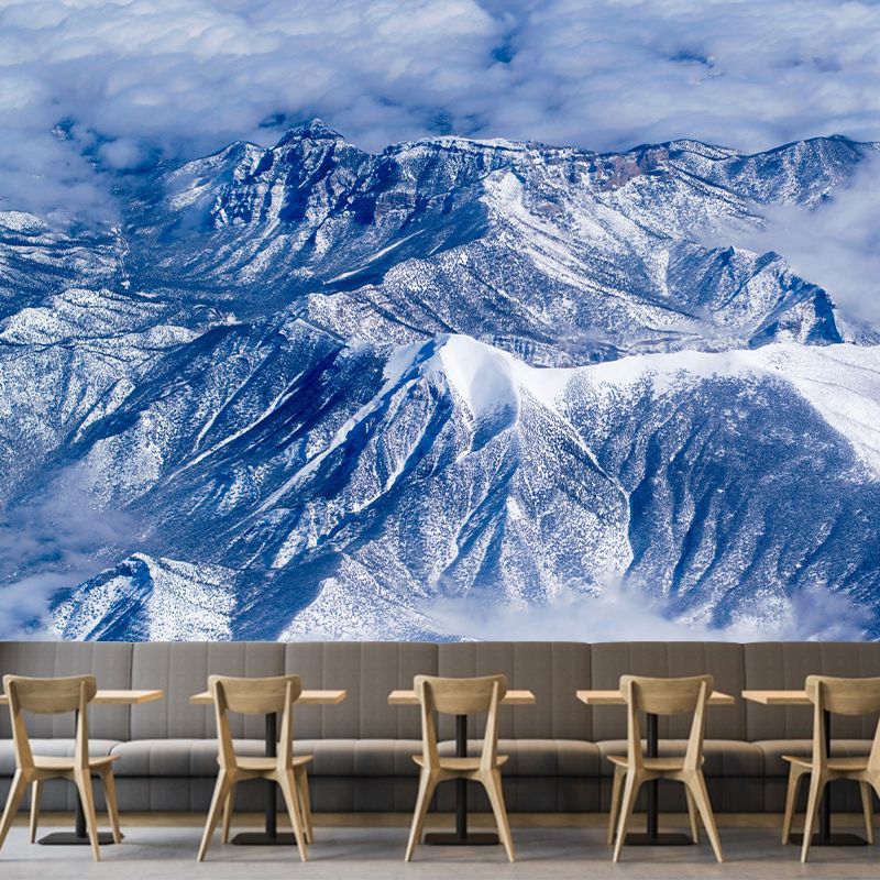 Modern Style Mural Wallpaper Mountain Range Photography Indoor Wall Mural
