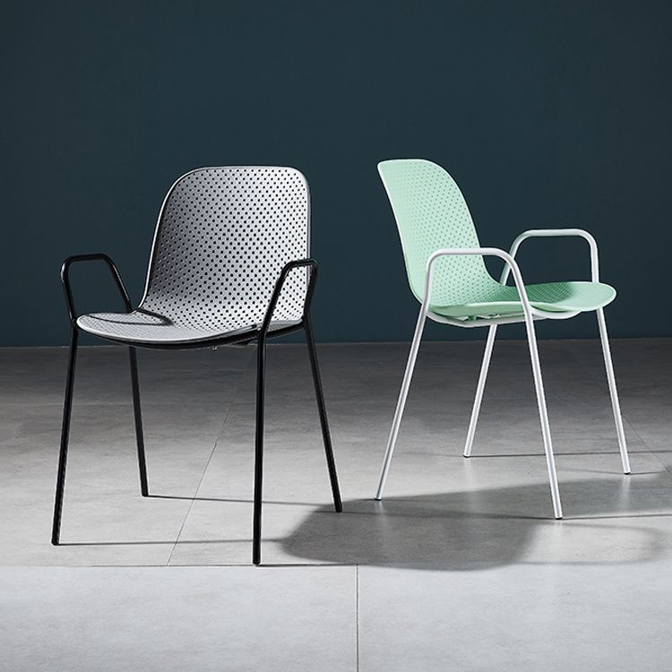 Silla de estilo moderno sillones de comedor con patas de metal para cocina