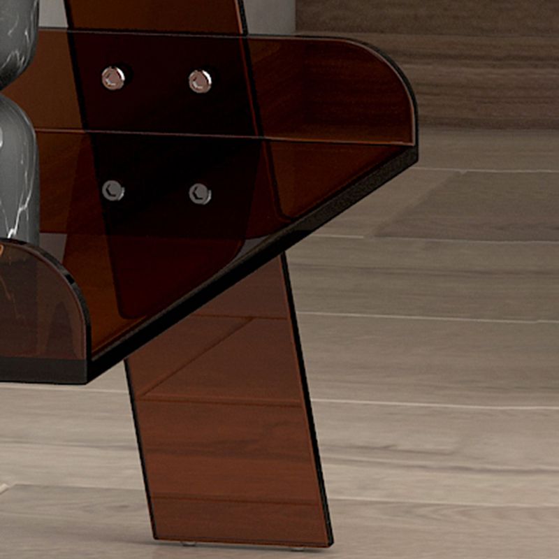 Contemporary Acrylic Bookcase Ladder Open Back Bookshelf with Shelves