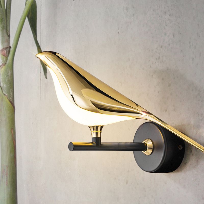Sala de estar dorada mate de pared posmoderna lámpara montada en la pared
