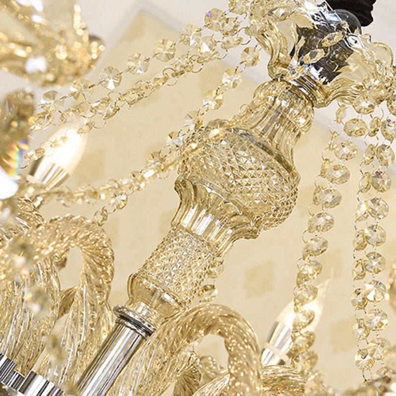 Lustre de style européen Light Crystal Multi-Bulbe Pendant Light pour le salon