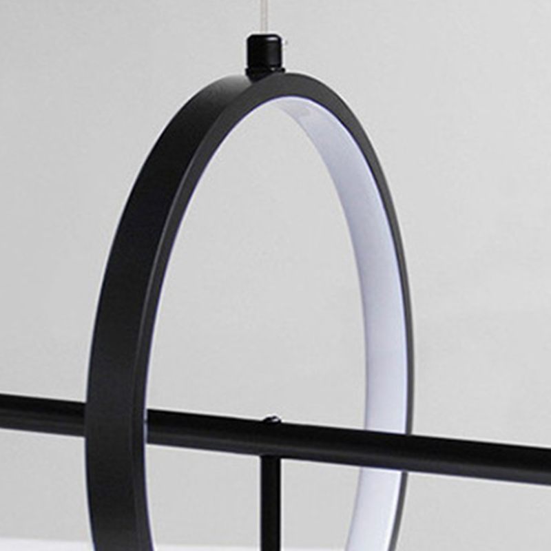 Black Island Lights Modern Multi-Head Restaurant Hanging Lampen met Globe Glass Shade