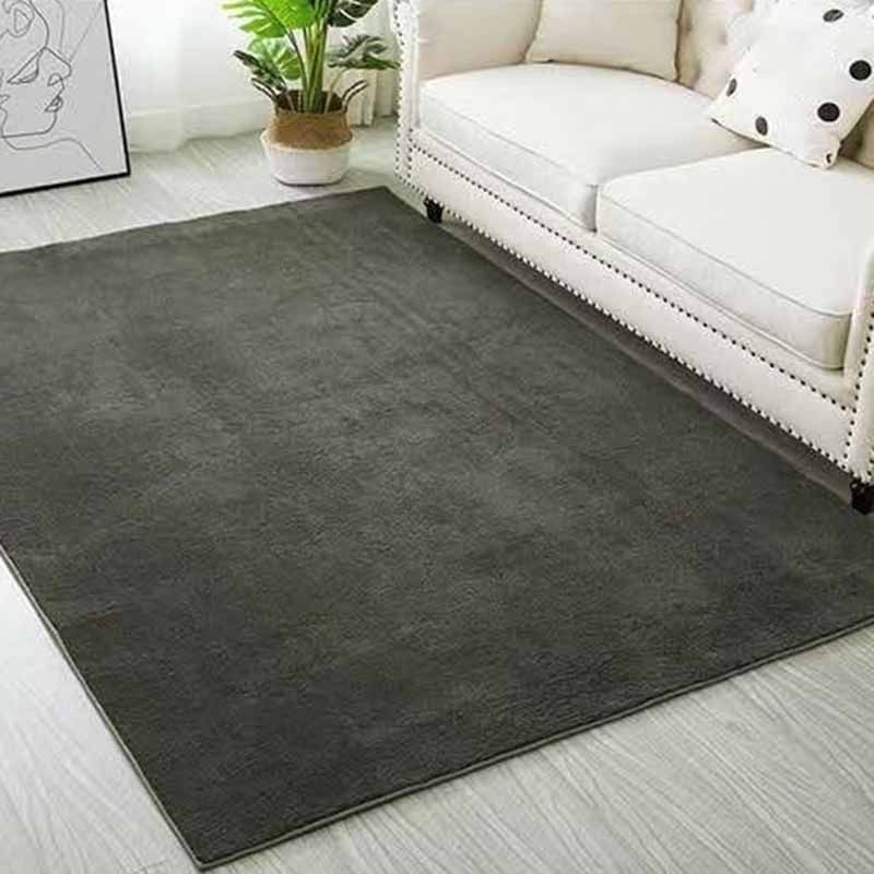 Simple Solid Color Carpet Brown Polyester Indoor Rug Anti-Split Area Rug for Indoor Room