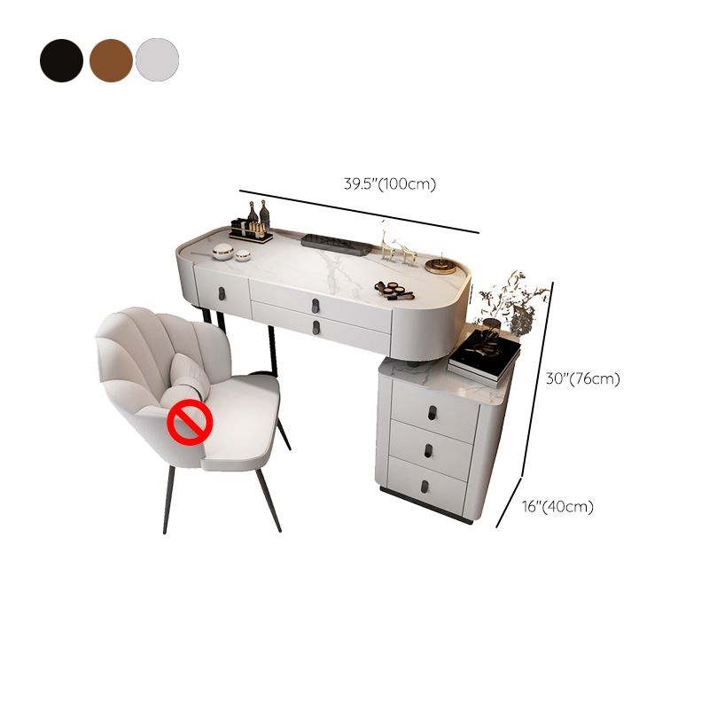 Glass/Stone Make-up Vanity Modern Vanity Dressing Table with Storage Drawers