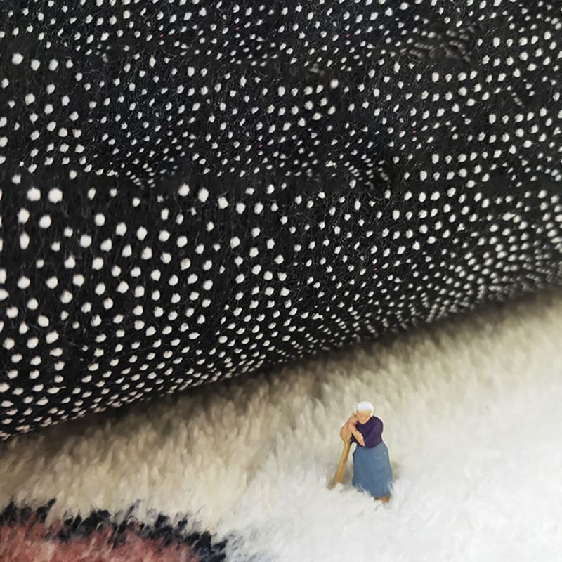 Cartoon Flowers Rug Ellipse Shape Stain Resistant Rug for Home Decor