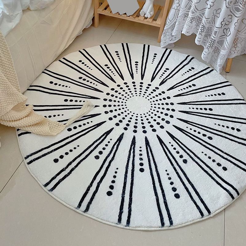 Indoor Rug Beige Polyester Area Rug Stain Resistant Rug for Bedroom