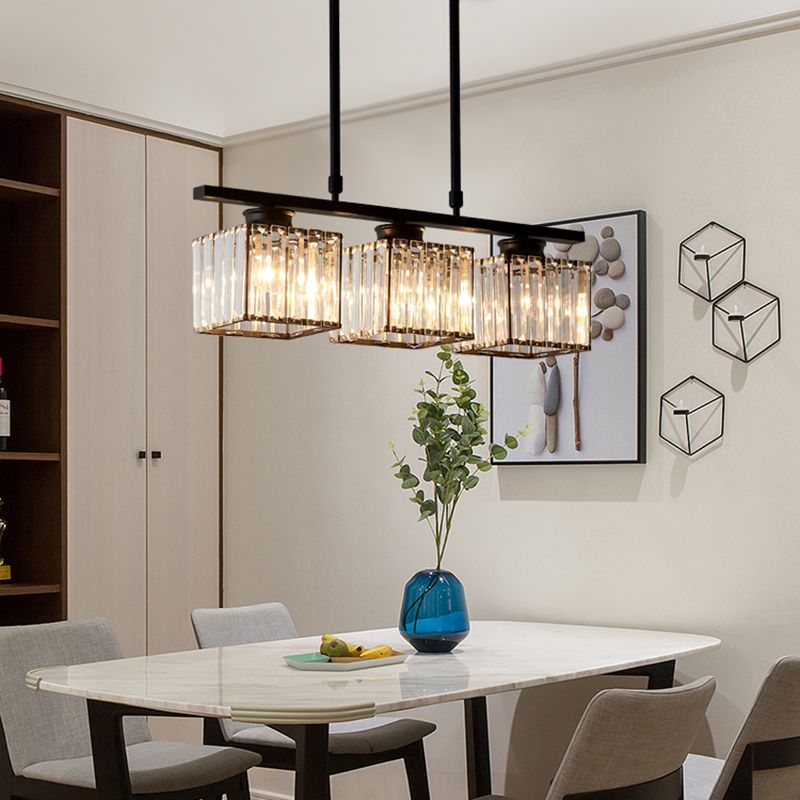 Square K9 Crystal Shade Island Light Contemporary Simplicity Lighting Freeture per cucina della sala da pranzo
