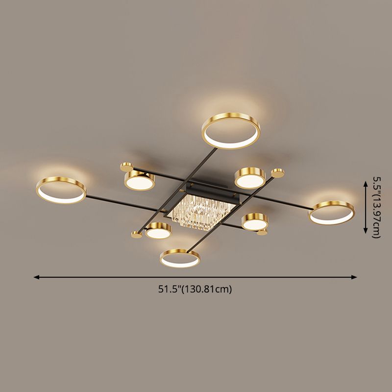 Éclairage du Mont-Flush moderne Sputnik Crystal Flush Mount Ceiling Light for Living Room