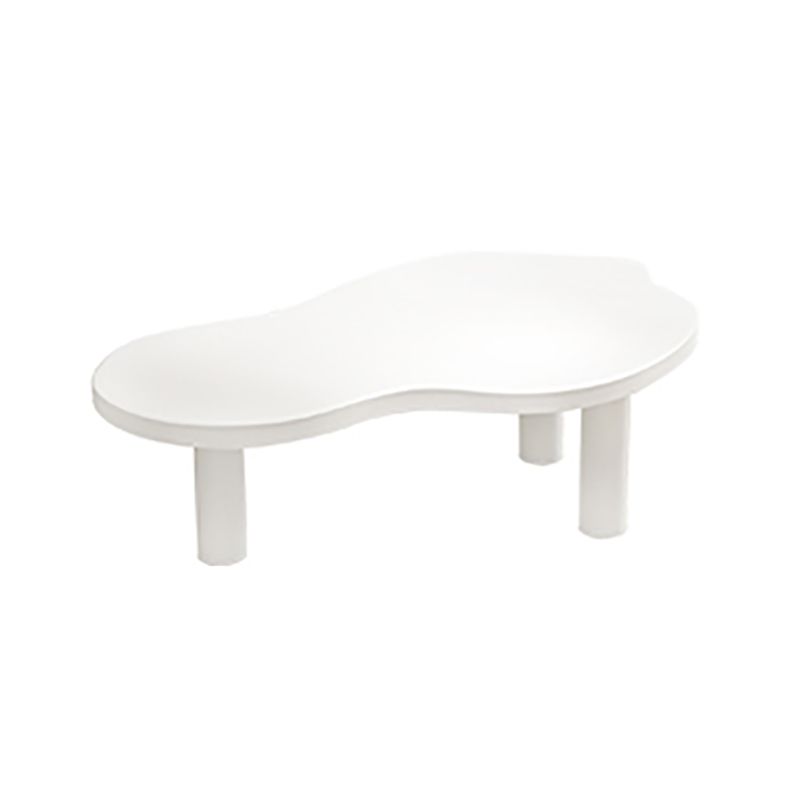 Modern Wood 3 Legs Cocktail Table Free Form Coffee Table - White