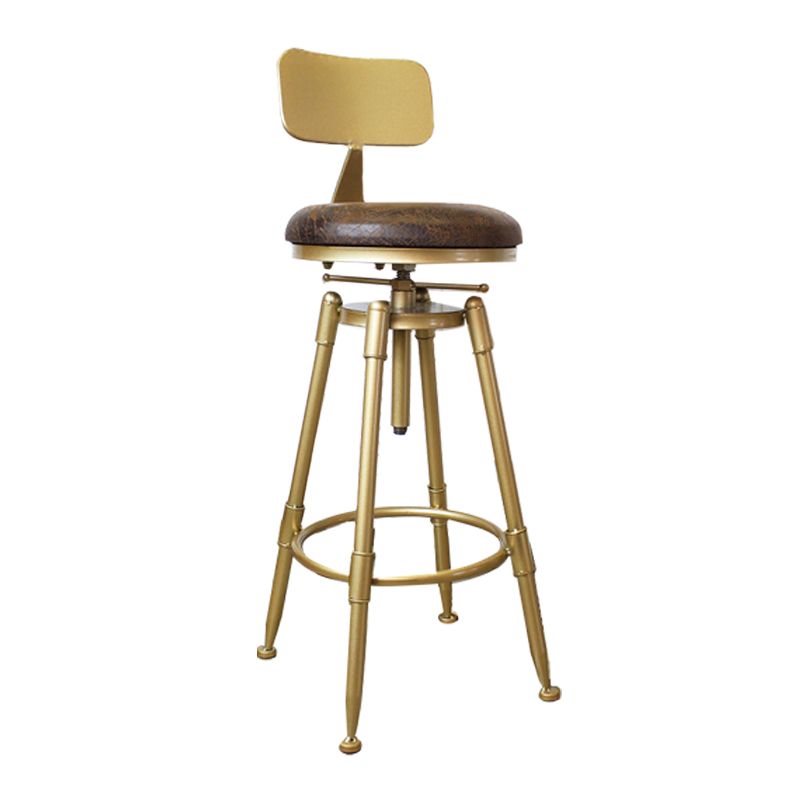 Nordic Armless Counter Stool Iron Bar Stool with Seat and Pedal