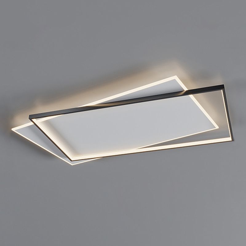 Doppelte Rechtecke Wohnzimmer Deckenbeleuchtung Acryl LED Moderne Deckeneinbaumontage