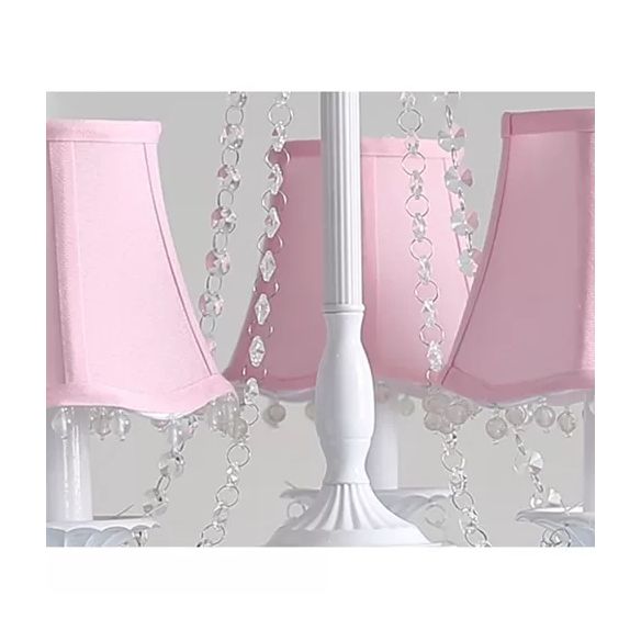 Babykristallkronleuchter, 5-Licht-Makkaron-Hängebliebe mit ausgestattetem Stofffarben, 23,5 "High x 22,5" im Durchmesser