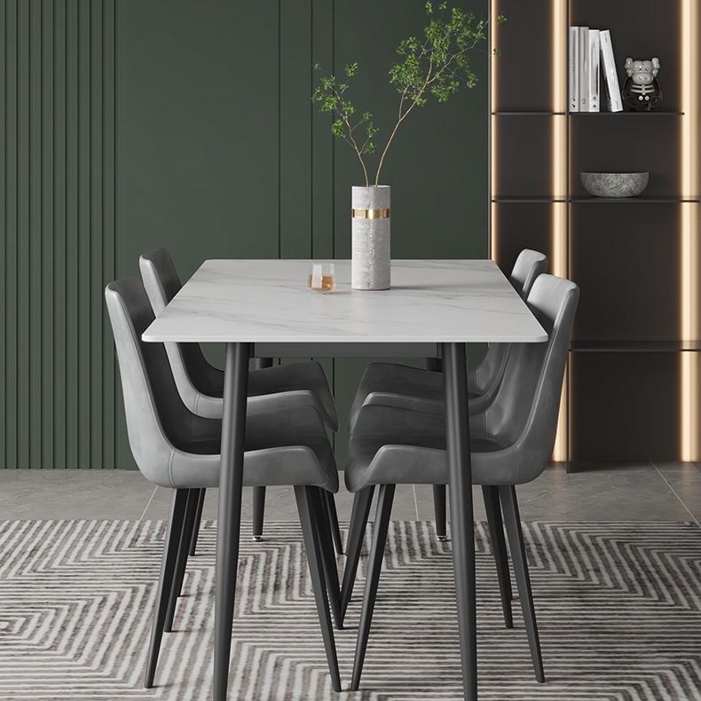 Fixed Sintered Stone Top Kitchen Table Set with 4 Legs Base Dining Table Sets for Home