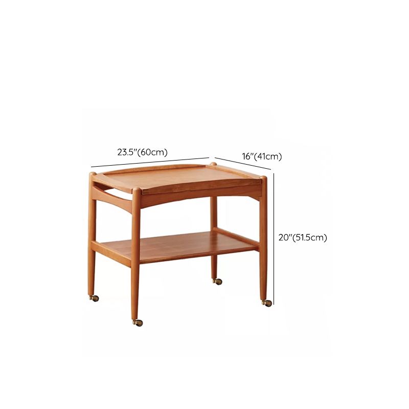 Modern Rectangular End Table Double Tier Corner Table with Storage