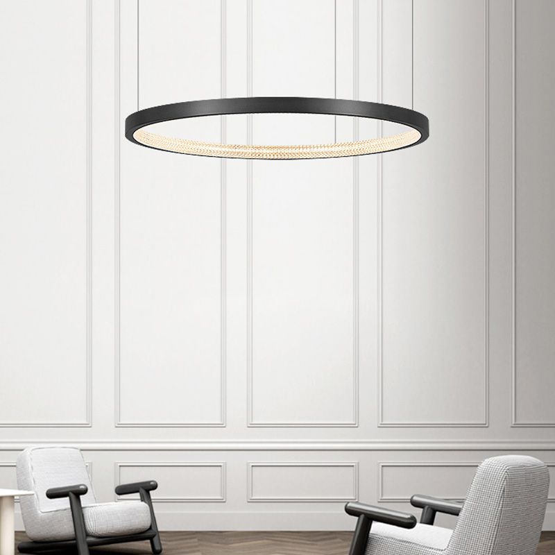 Clear Acrylic Shade Minimalist Suspension Light for Living Room Dinning Room