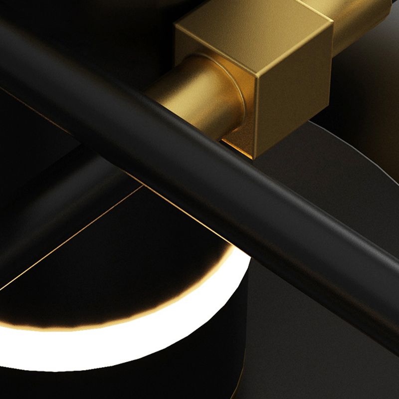 Lampadario da soffitto a semi-incasso Sputnik in stile moderno, lampadario a semi-incasso in metallo a più luci