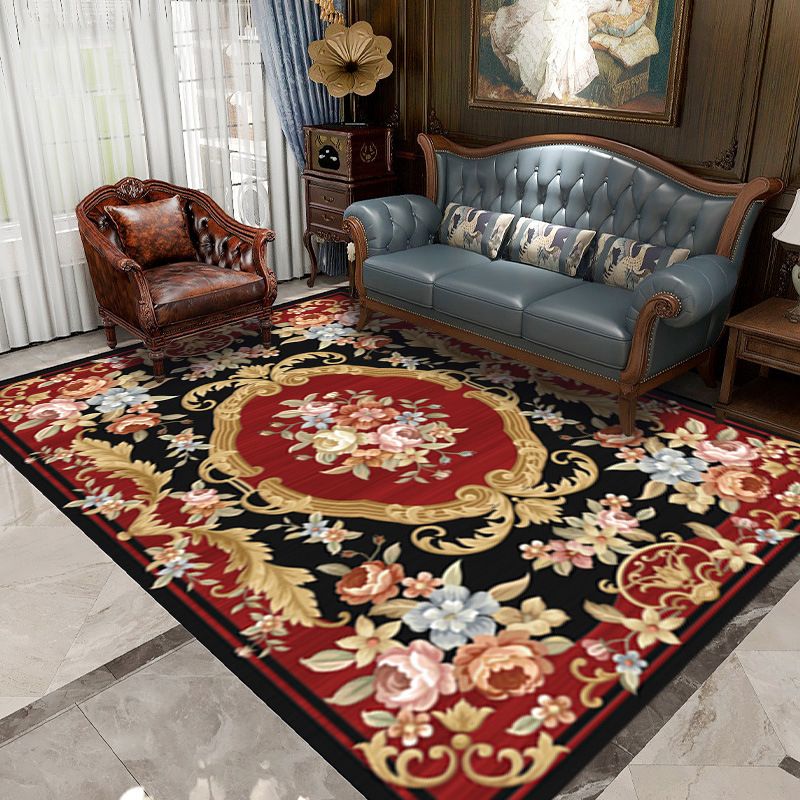 Green Luxury Rug Graphic Rug Non-Slip Backing Rug for Living Room