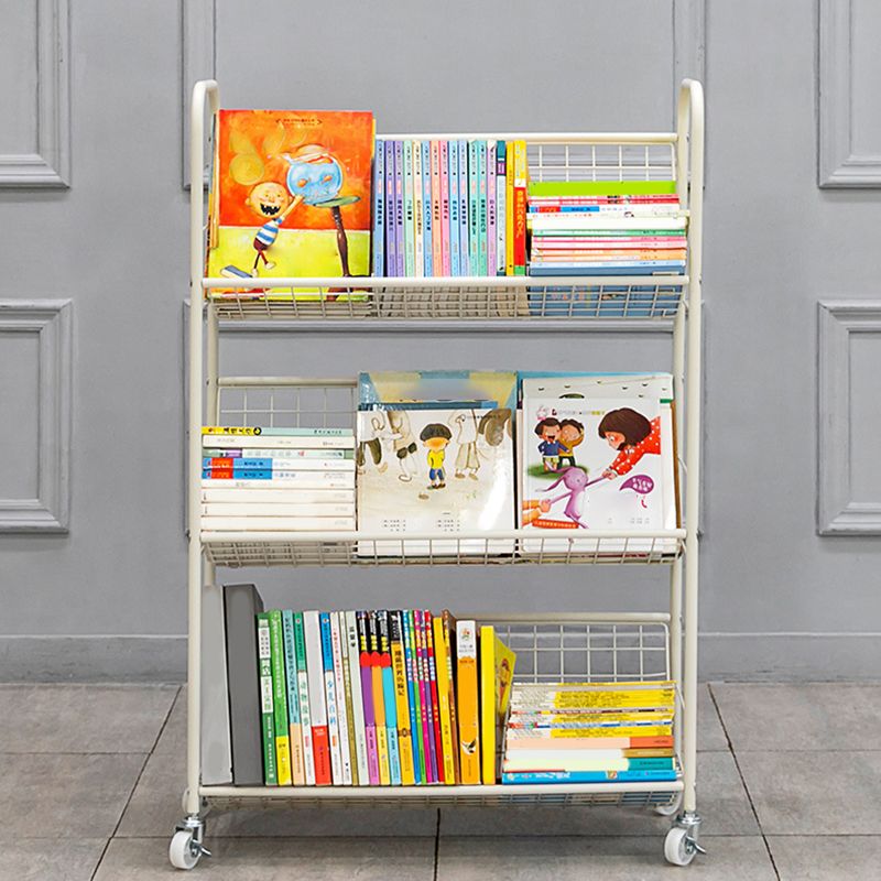 Contemporary Standard Bookcase Metal Open Back Bookshelf with Shelves