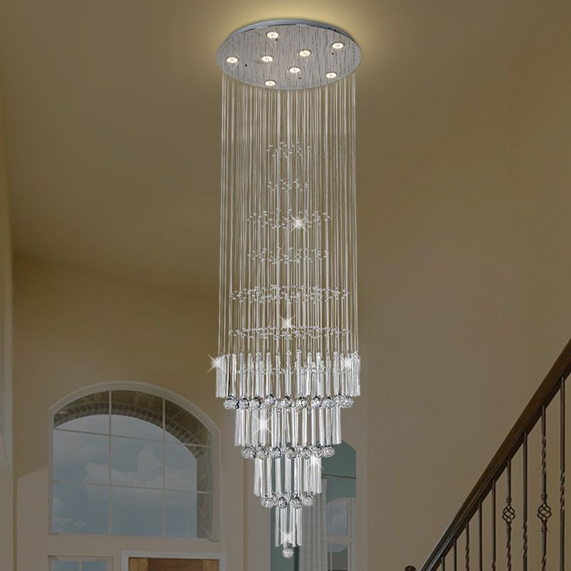 Tiers conico a LED a pendente modernista modernista cristallo cristallo pendolo per soggiorno