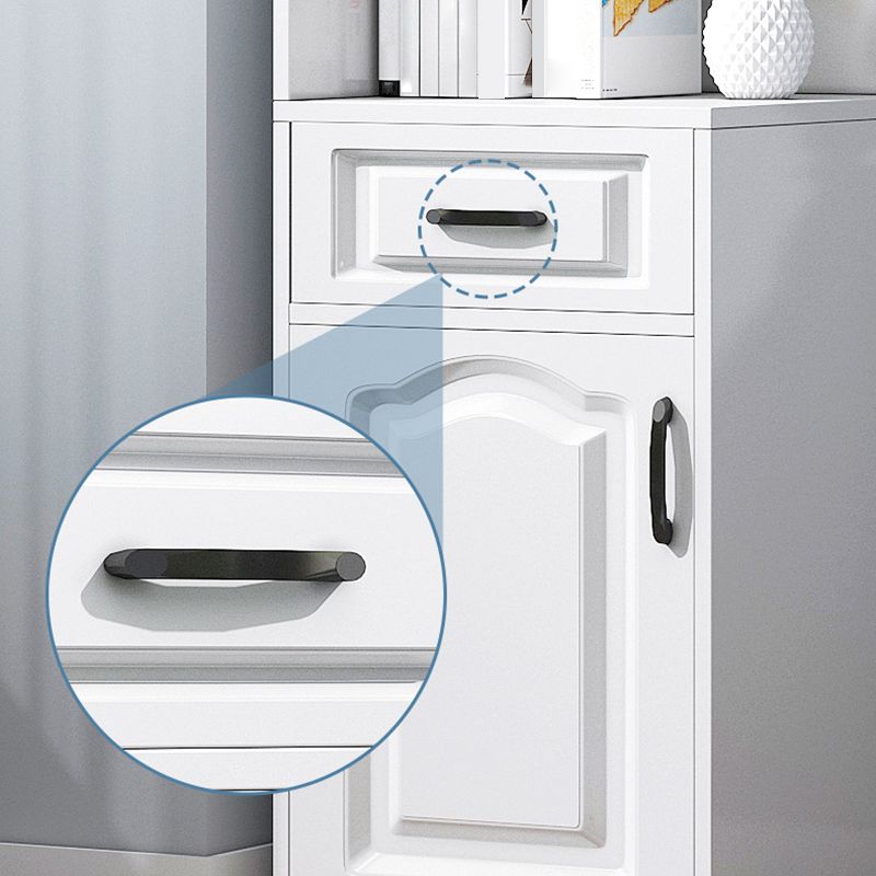 Modern Closed Back Bookshelf Engineered Wood Book Shelf with Cabinets for Home Office